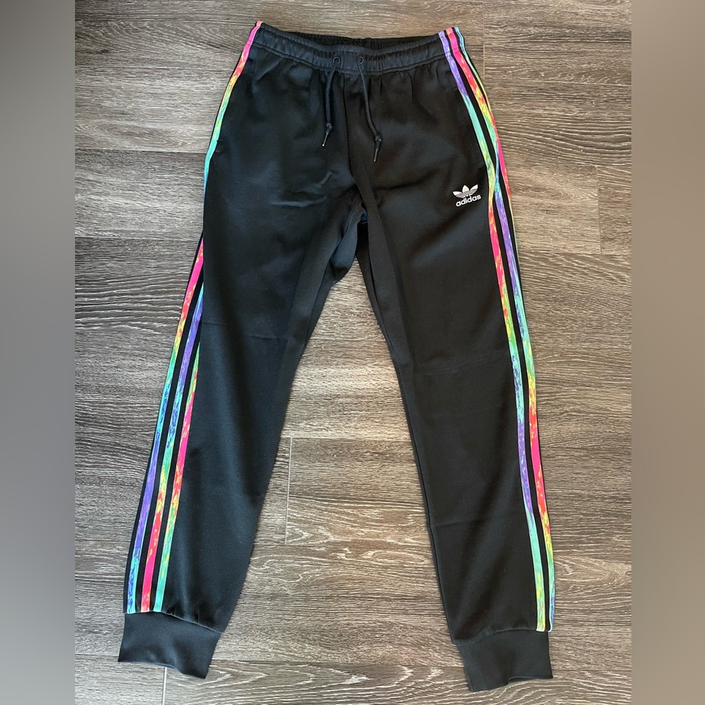 Adidas - Mens Black Joggers, Pride Pack - Medium